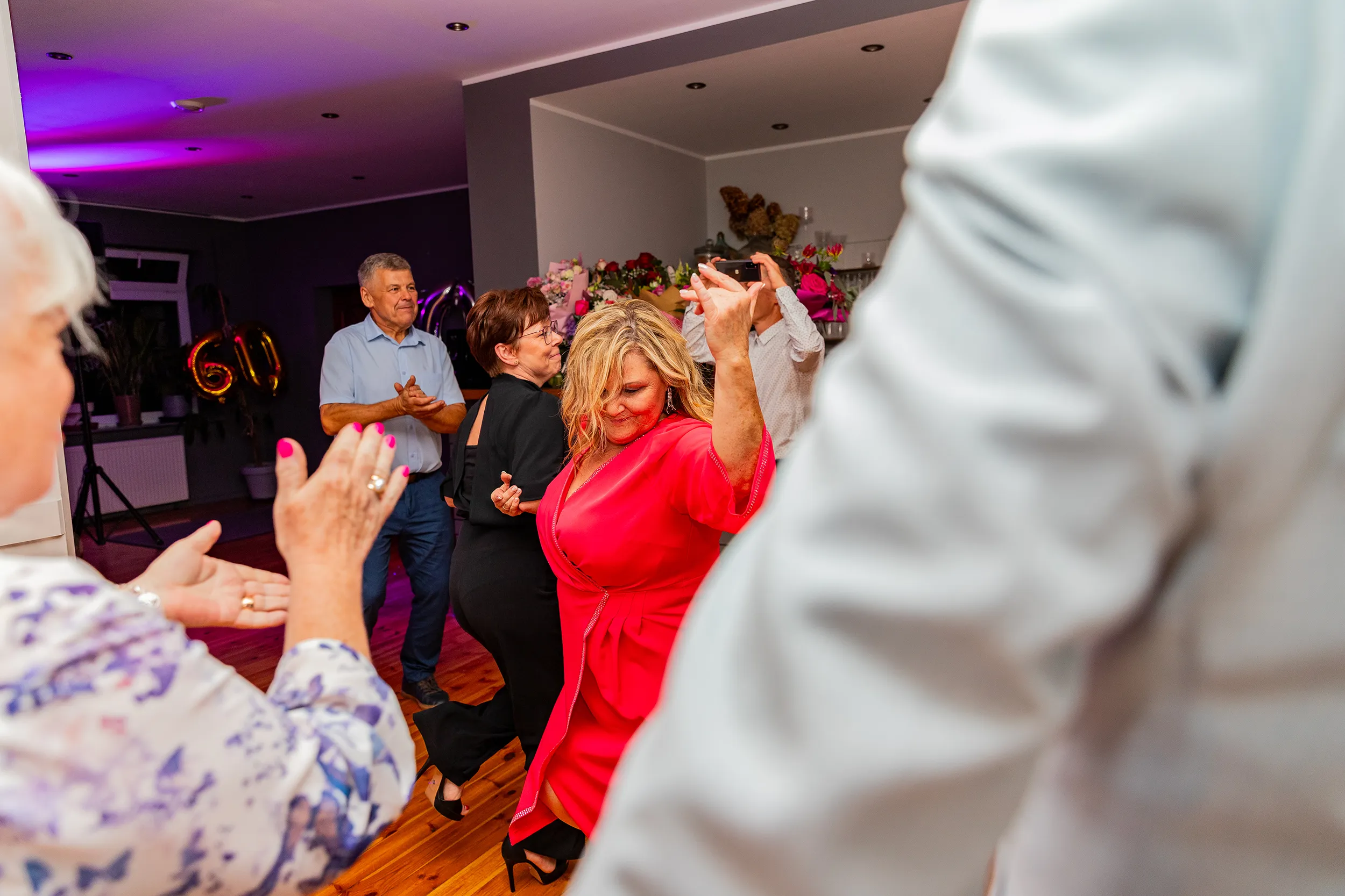 Reportaż z jubileuszu 60. urodzin Iwony, Renaty i Grzegorza - fotograf na jubileusz Łódź - fotografia jubileuszowa